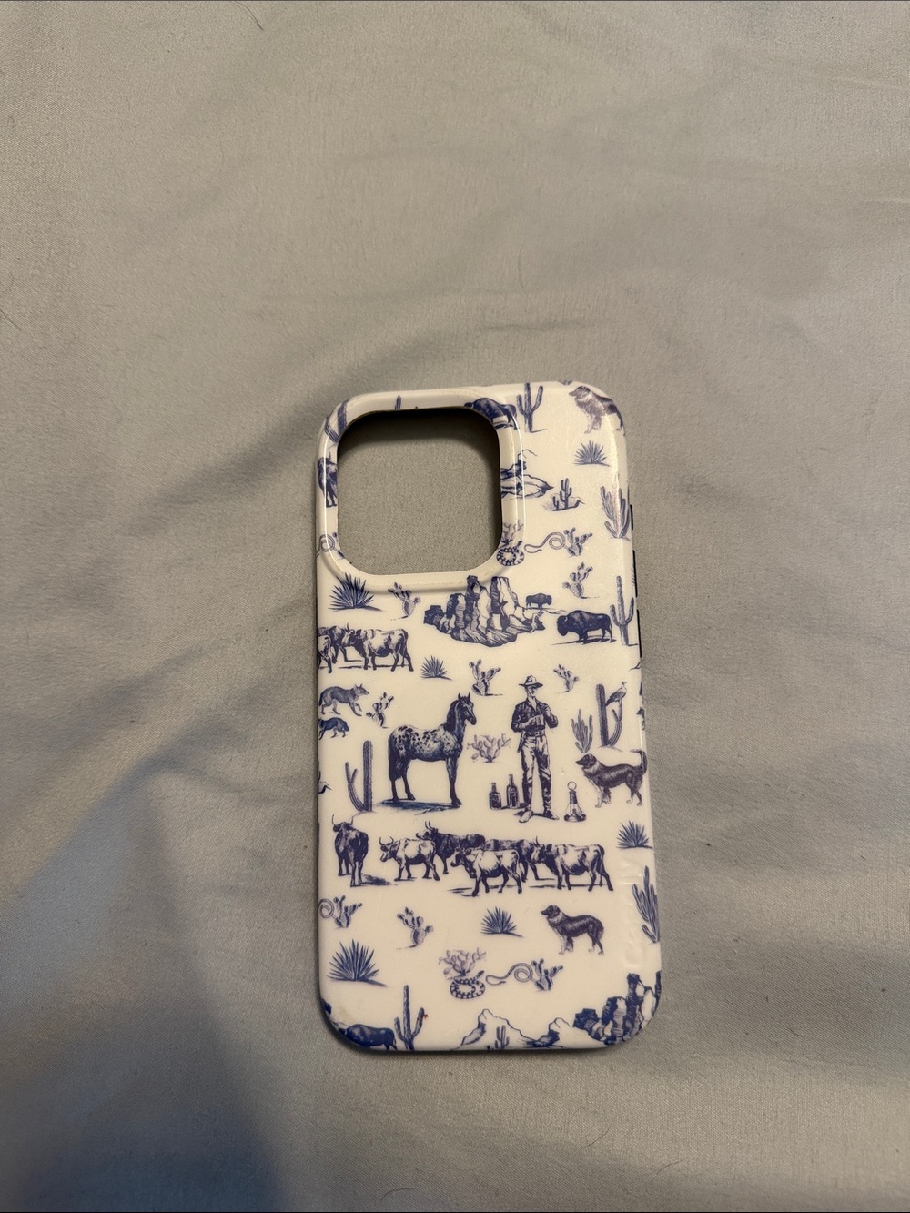 Casetify Blue & White Western Toile iPhone Case